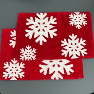 Red Snowflake Placemats Holiday Christmas